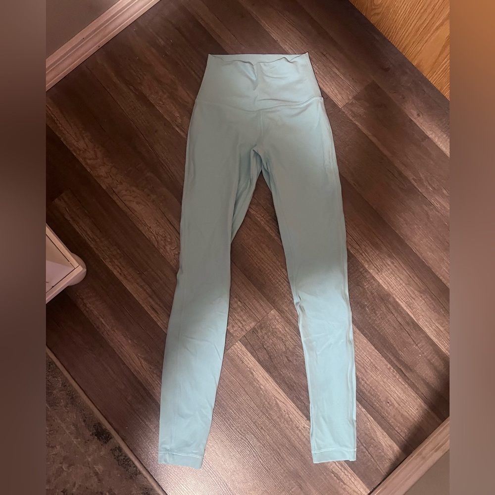 Double lined lululemon leggings ice blue
